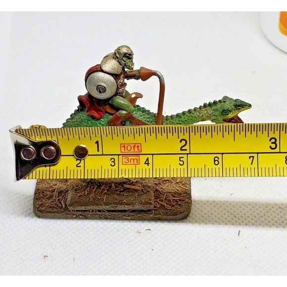 Ogre Warrior Riding On Dinosaur Figurine On Stone Slate Game Piece - Picture 9 of 12